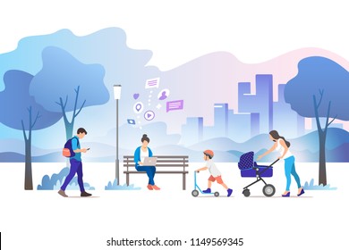 City Park. Vector Illustration.