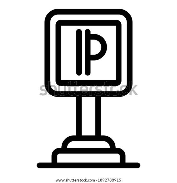 City parking icon. Outline\
city parking vector icon for web design isolated on white\
background