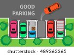 City parking vector web banner. Flat style. Shortage parking spaces. Large number of cars in a crowded parking. Urban infrastructure and car boom. Good parking