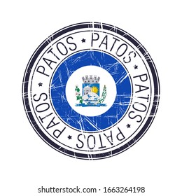 Ciudad de los Patos, sello postal de caucho de Brasil, objeto vectorial sobre fondo blanco