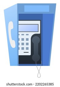 City Payphone - Modern Flat Design Style Single Isolated Object. Neat Detailed Image Of Public Means Of Communication. Call Long Distance, On The Street, Negotiation Booth, Urban Style Idea