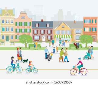 Sunny Place People Free Time Stock Vector (Royalty Free) 1862057647