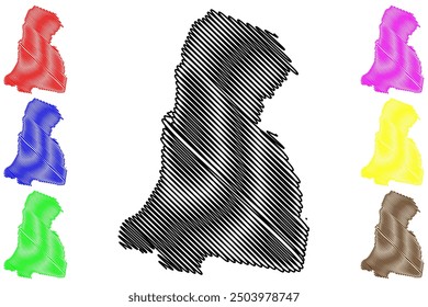 City of Penrith (Commonwealth of Australia, New South Wales, NSW) map vector illustration, scribble sketch Penrith map