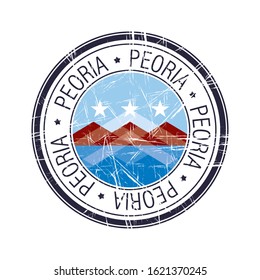 City of Peoria, Arizona postal rubber stamp, vector object over white background
