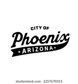 City of Phoenix lettering design. Phoenix, Arizona typography design. Vector and illustration.