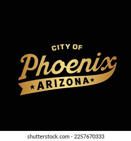 City of Phoenix lettering design. Phoenix, Arizona typography design. Vector and illustration.
