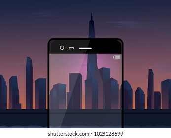 city phone landscape building