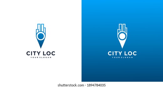 vector de diseño del logotipo del pin de la ciudad