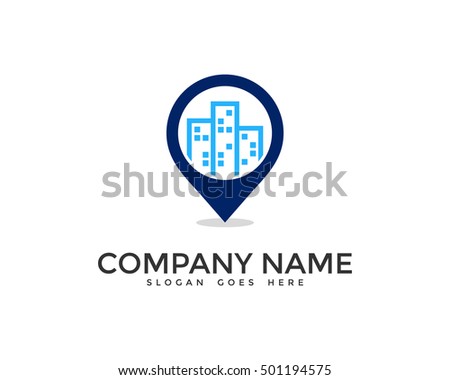 City Pin Point Logo Design Template