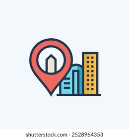 City Pin vector art image.