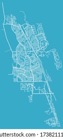 City plan of Palm Coast, Florida, US, streets and roads poster, town footprint