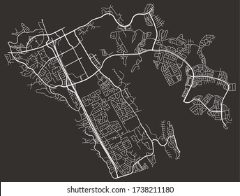 City plan of San Ramon, California, US, streets and roads poster, town footprint