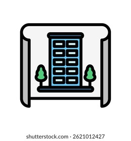 City Planning lineal multi color icon, use for UI, UX, app and web development, digital or print. for industry, education, business, finance, economic development theme.