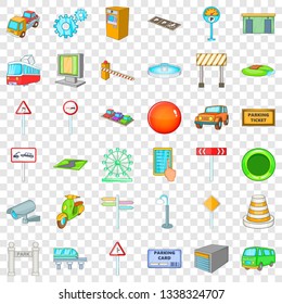 City pointer icons set. Cartoon style of 36 city pointer vector icons for web for any design