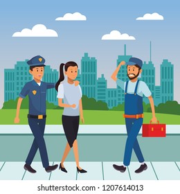 city police officer on duty cartoon