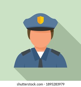 City policeman icon. Flat illustration of city policeman vector icon for web design