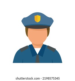 City policeman icon. Flat illustration of city policeman vector icon isolated on white background