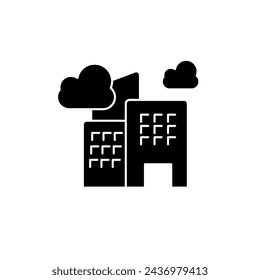 city pollution concept line icon. Simple element illustration. city pollution concept outline symbol design.