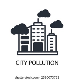 city pollution icon. vector.Editable stroke.linear style sign for use web design,logo.Symbol illustration.