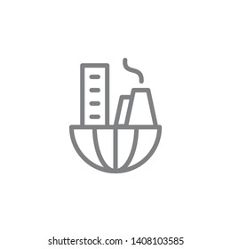 City, pollution line vector icon. Element of pollution icon