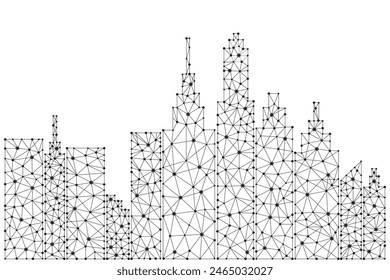 City with Polygon Illustration design template