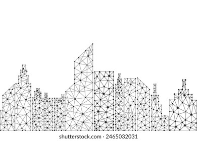 Stadt mit Polygon Illustration Design Vorlage