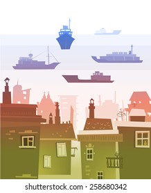 City port illustration