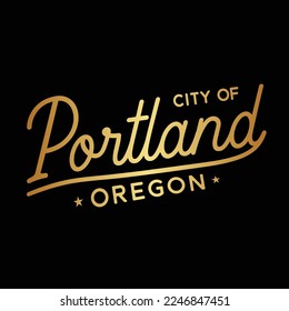 City of Portland lettering design. Portland, Oregon typography design. Vector and illustration.