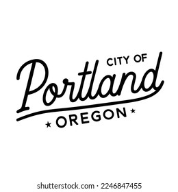 Diseño de letras de la ciudad de Portland. Portland, diseño de tipografía de Oregón. Vector e ilustración.