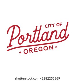 Diseño de letras de la ciudad de Portland. Portland, diseño de tipografía de Oregón. Vector e ilustración.