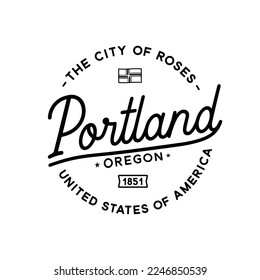 City of Portland. The city of roses. Vector and illustration.