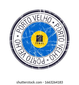 City of Porto Velho, Brazil postal rubber stamp, vector object over white background