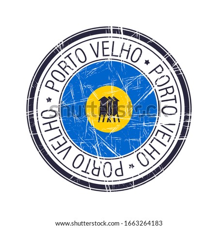 City of Porto Velho, Brazil postal rubber stamp, vector object over white background