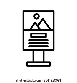 City Poster Icon. Line Art Style Design Isolated On White Background