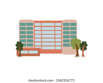 City Public Building, Urban Architecture Design Element Vector Illustration