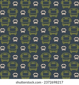City public bus beautiful pattern seamless vector illustration background