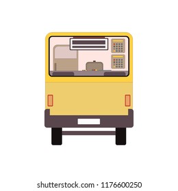 City public bus vehicle transportation. Vector illustration back view