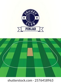 City of Punjab, India Cricket green field, Vector Illustration Abstract Editable image