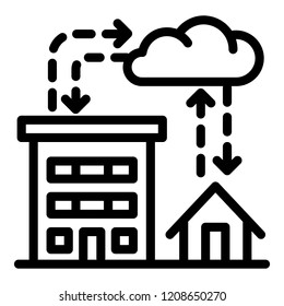 City rainfall icon. Outline city rainfall vector icon for web design isolated on white background