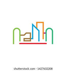 City real estate with logo line art
