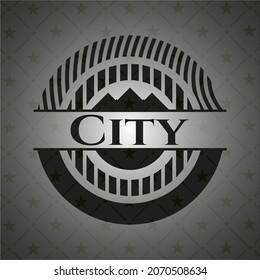 emblema negro realista de la ciudad. Ilustración vectorial. Detallado. 