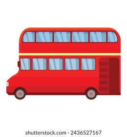 City red bus icon cartoon vector. Tourist traffic truck. England tour truck