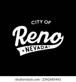 City of Reno lettering design. Reno, Nevada typography design. Vector and illustration.