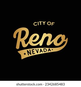 City of Reno lettering design. Reno, Nevada typography design. Vector and illustration.