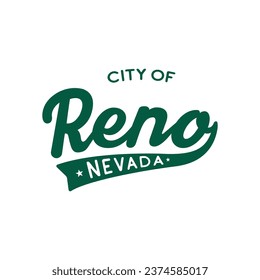 City of Reno lettering design. Reno, Nevada typography design. Vector and illustration.