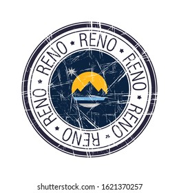 City of Reno, Nevada postal rubber stamp, vector object over white background