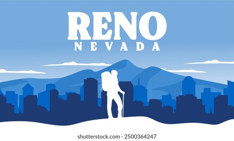 city ​​of reno nevada united states with sky background