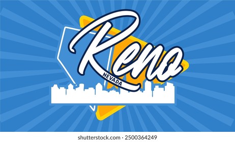 city ​​of reno nevada united states with sky background