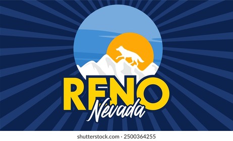 city ​​of reno nevada united states with sky background