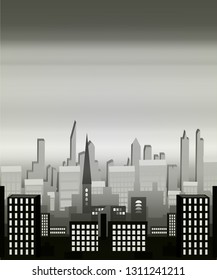 City. Retro. Gray
